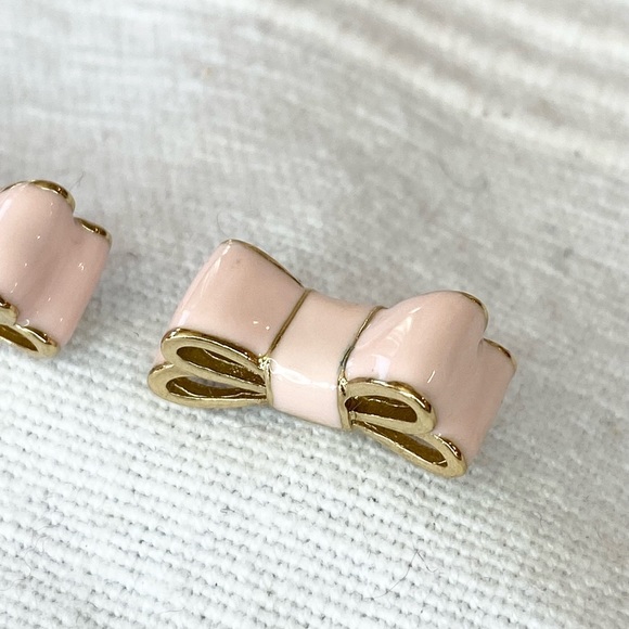 Kate Spade Stacked Bow Blush Pink Earrings - Picture 5 of 14